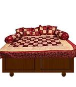 Maroon White Diwan Set