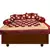 Maroon White Diwan Set