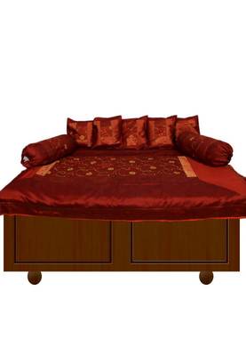 Rust Embroidery Diwan Set 1
