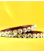 Large Size Stone Bangles Colour Red