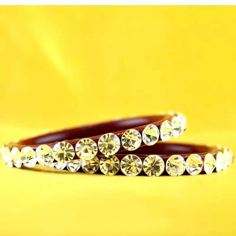 Large Size Stone Bangles Colour Red