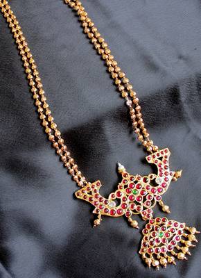 Gorgeous Long Golden Ball Traditional Necklace Dj15922 1