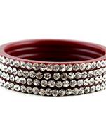 Large Size Stone Bangles Colour Maroon
