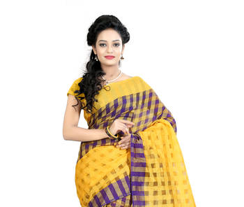 violet plain bhagalpuri silk saree With Blouse 1