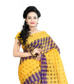 violet plain bhagalpuri silk saree With Blouse