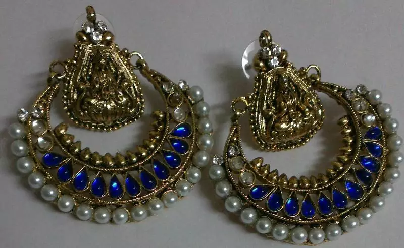 Designer Blue colour Ram Leela earings