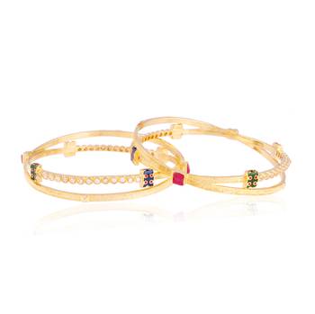Fantastico gold plated american diamond bangle 1