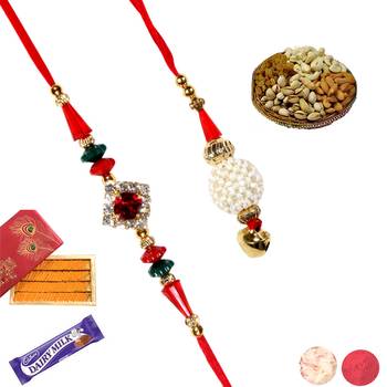 Rakhi sweet hamper with rakhis 1