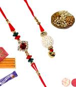 Rakhi sweet hamper with rakhis