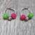 pink green color hoops