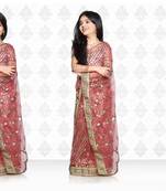 DEVYANI - Net and Shimmer Half and Half Ready made Saree
