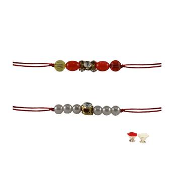 Multicolor Beads Stud Handmade Beads Rakhi 1