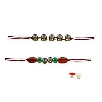 Multicolor Beads Stud Handmade Beads Rakhi 1