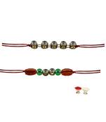 Multicolor Beads Stud Handmade Beads Rakhi