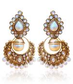 Classic White Pearl Polki Earring By Adiva v2w DDS 6
