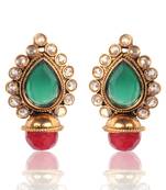 Elegant Green with Maroon Earring By Adiva v33g