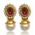Elegant Wine stone with Pearl Earring By Adiva V74WI DDS 2