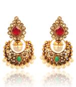 Classic Red Green Polki Earring v2mg