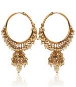 White Hoop Earrings with Pearls by ADIVA ABSWE0BI0028 TDS 6