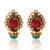 Elegant Maroon with Green Earring v33m By Adiva