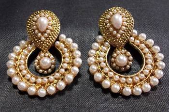 white pearl polki earrings 3