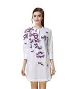 White embroidered cotton tops