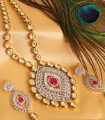 Royal Cz  Real Kundan Bridal Necklace Set
