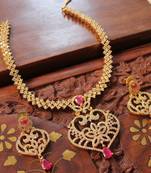 Awesome semiprecious ruby bridal necklace set