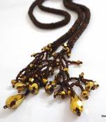 Gold and brown Lariat