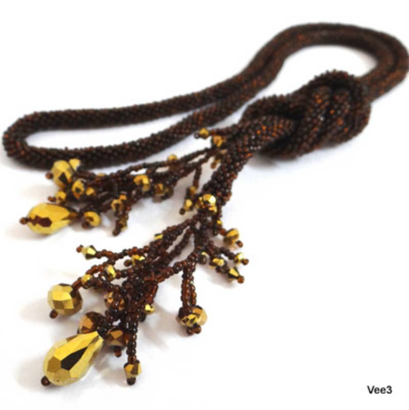 Gold and brown Lariat