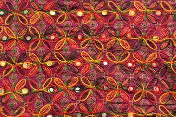Purple Multicolour Kutch Aari work Embroidery with mirror work fully done over Dupatta 4