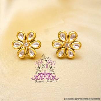 Kundan Meenakari Flower Tops 1