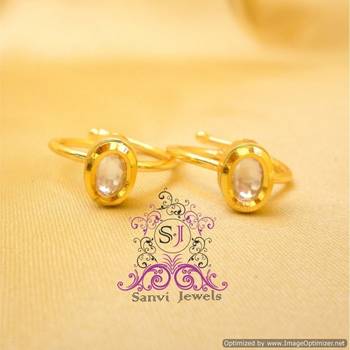 Oval Shaped Kundan Toe Ring 1
