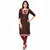 Brown Mix Cotton Plain Stitched Kurti