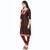 Brown Mix Cotton Plain Stitched Kurti