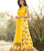 zeel fashion yellow  embroidery worked salwar santun  dress With Najmin Dupatta ( Unstitched)