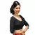 Black handwork dupion silk stitched blouse