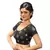 Black mirrorwork dupion silk stitched blouse