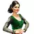 Green velvette embroidered full sleeves blouse