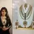 Famous Bollywood Replica Jewelry Set in Maroon with Pearls