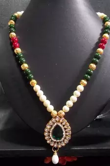 Kundan Peandant Pearl Necklace Set