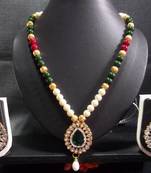 Kundan Peandant Pearl Necklace Set