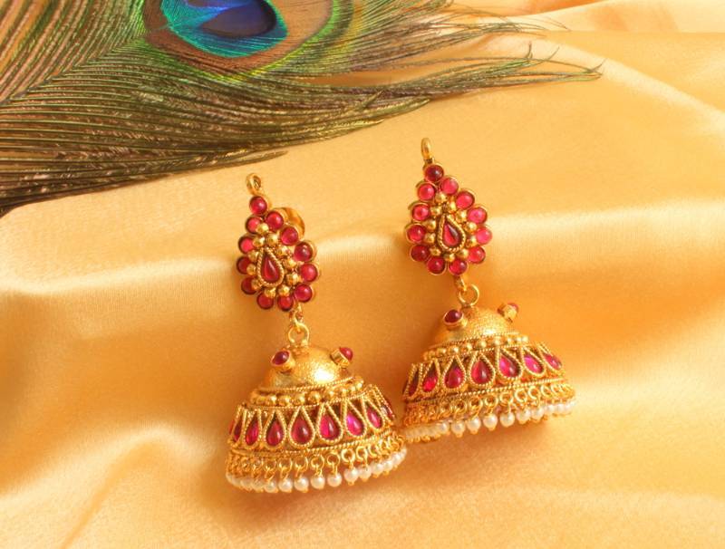 BEAUTIFUL ANTIQUE KEMP DESIGNER JHUMKKA -DJ11993