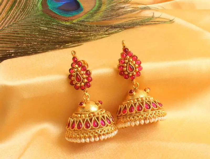 BEAUTIFUL ANTIQUE KEMP DESIGNER JHUMKKA -DJ11993