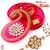 Premium Keri Shape Pink Rakhi Gift Box With Floral Zardosi Rakhi