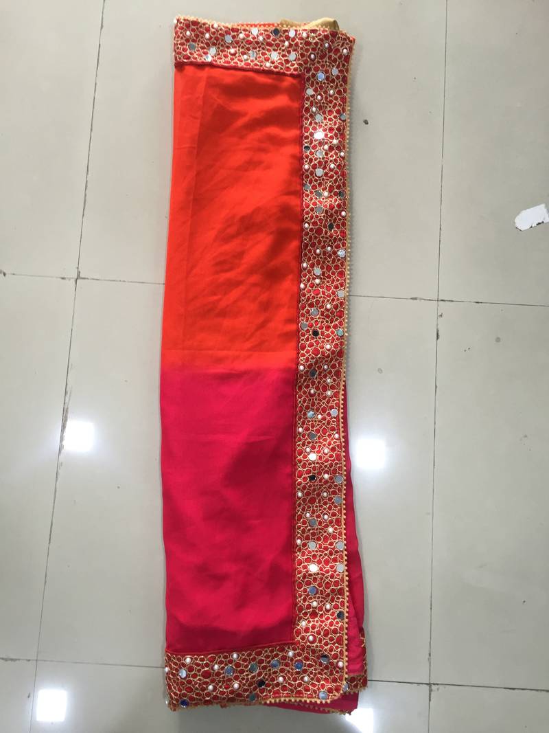 Mira Enterprise Gorgeous Pink Beautiful Mirror Work Saree Sari