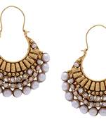 Beautiful Gold Plated Full White Pearls Hook Hangings