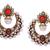 Beautiful Gold Plated Red N White Pearls Round Hangings
