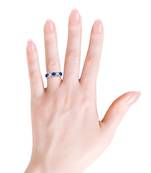 Cubic Zirconia Sterling Silver Swara Ring