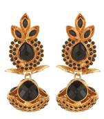 PURE Collection Black Colour Ethnic Indian Antique Golden Earrings For Women